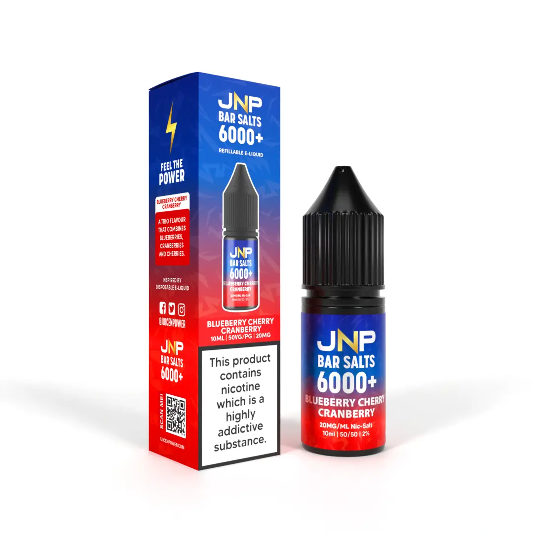 Blueberry Cherry Cranberry  Nic Salt E liquid by JNP Bar Salts 6000 10ml 